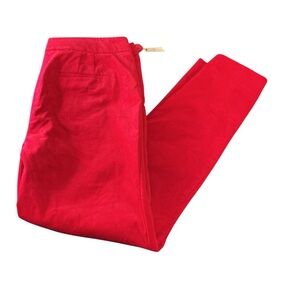 Talbots women’s Chatham suede Ankle Pants Size 10 Red Slim Leg Ankle Length NWT